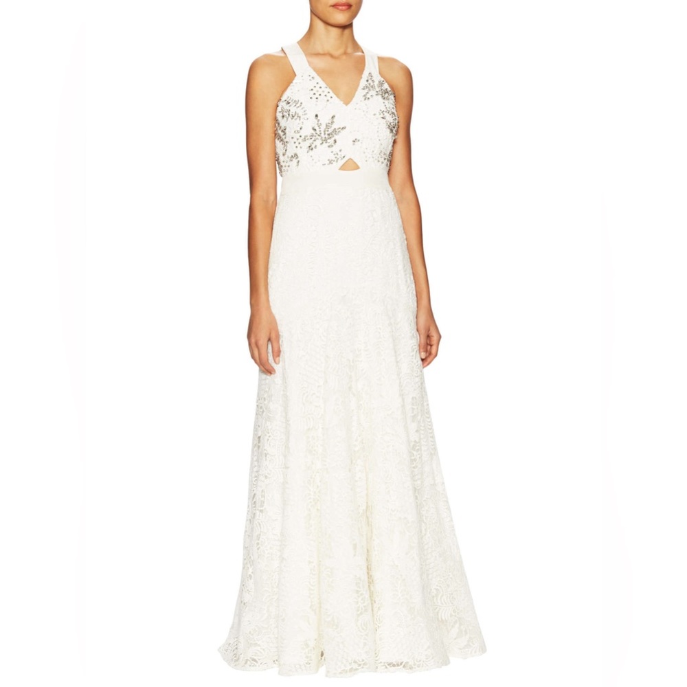 Rebecca Taylor Lace Embellished Formal Wedding Prom Gown